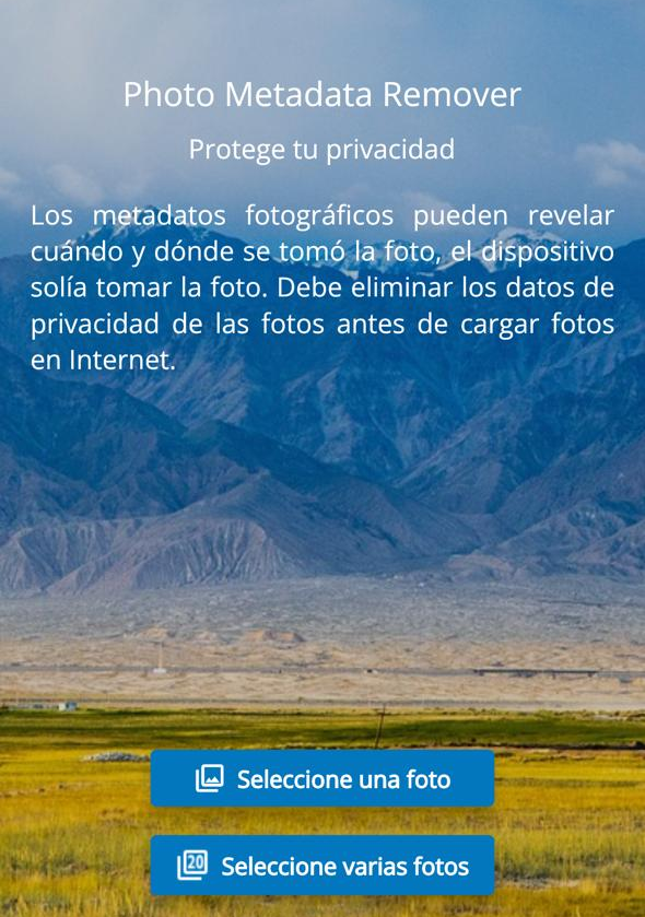 Bienvenida a Photo Metadata Remover