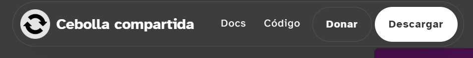 Banner de descargar de la aplicación OnionShare, al lado derecho de la pantalla se muestra la opción en un botón de color blanco “Descargar”